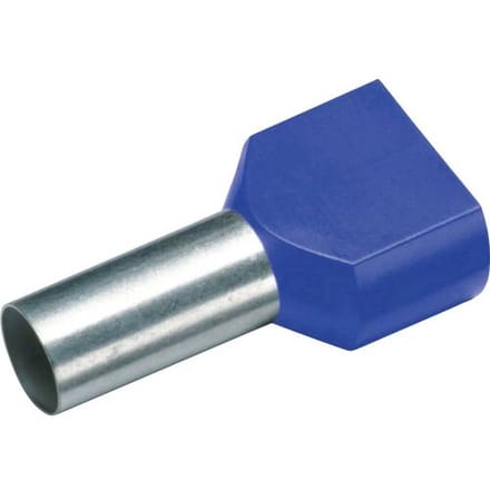 Cimco 187714 Dubbele adereindhulzen 16 mm² Deels geïsoleerd Blauw 100 stuk(s)