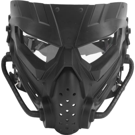 Zwart Volledig Gezichtsbeschermer Transparante Lens Ergonomisch voor CS Game Halloween Buitenactiviteiten