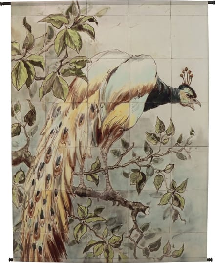 HD Collection Wall Hanging Peacock Tiles Blue 170x3x140cm