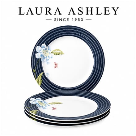 Laura Ashley Heritage Collectables Borden set van 4 - Ø 20cm - Midnight Candy Stripe