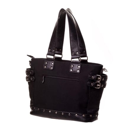 Handboeien handtas met gespen en studs zwart - One size - Banned