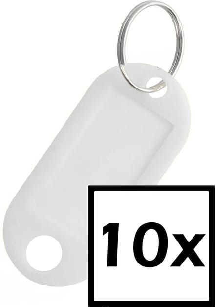 Sleutelhanger Sleutellabel Bagage Label Sleutel Naamlabel - Wit - 10x