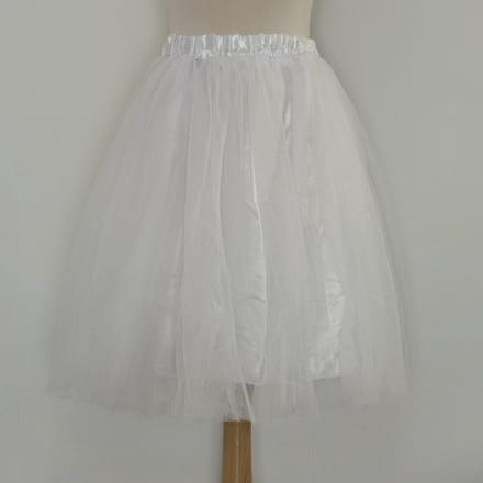 Tule rok - Witte lange tutu rok - 55cm - M