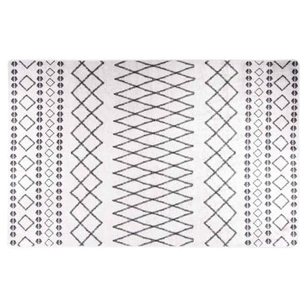 vidaXL - Vloerkleed - wasbaar - 80x150 - cm - wit - en - zwart