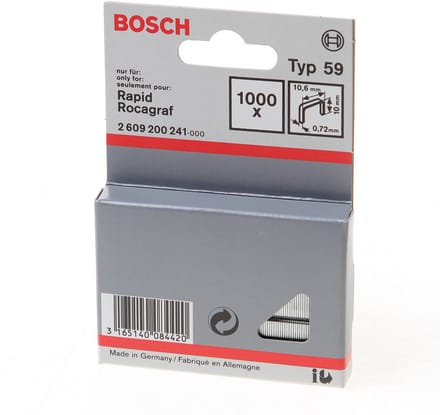 Bosch Accessories 2609200241 Nieten met fijn draad Type 59 1000 stuk(s) Afm. (l x b) 10 mm x 10.6 mm