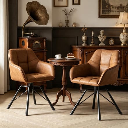 Eetkamerstoel - Onbekend - Zachte side chair brede keukenstoel draaibaar - Set van 2 multifunctioneel - Onbekend - Onbekend