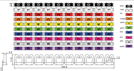 Value VALUE Kabelmarkierungsset für Patchkabel Markeerclip Opdruk 0 - 9 Buitendiameter 5 tot 6.5 mm 25.99.5256
