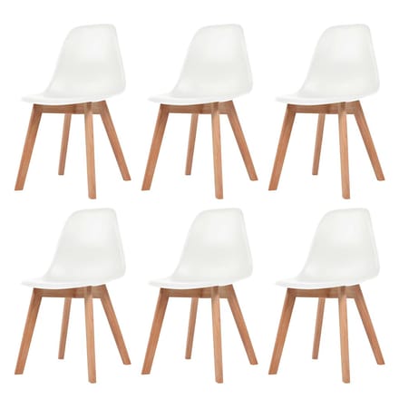 vidaXL - Eetkamerstoelen - 6 - st - kunststof - wit