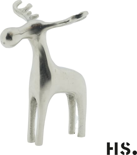 Home Society - Deco Hert - Luster - Maat L - Zilver - Metaal - 14.5x13x18xm