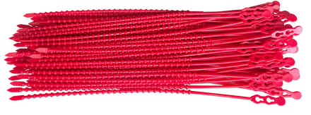 Kortpack - Universal ties - 500mm x 7.5mm - Rood - 100 Stuks - Kabelbinder met dubbele loop - Volledig herbruikbaar - (097.0073)