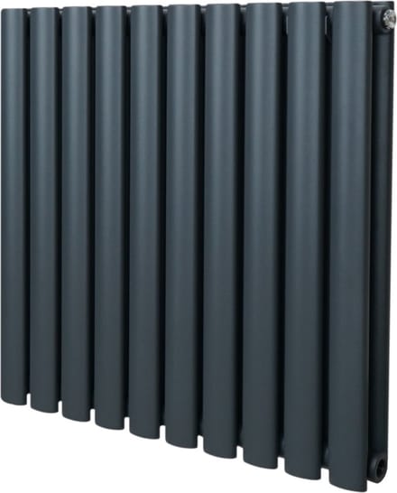Ovale kolomradiator - grijs - 600mm x 600mm - 15 jaar garantie