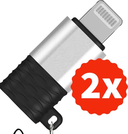 2x Micro USB naar geschikt voor iPhone Converter - Opzetstuk - Gebruik je oude Micro USB kabel om je iOS device op te laden