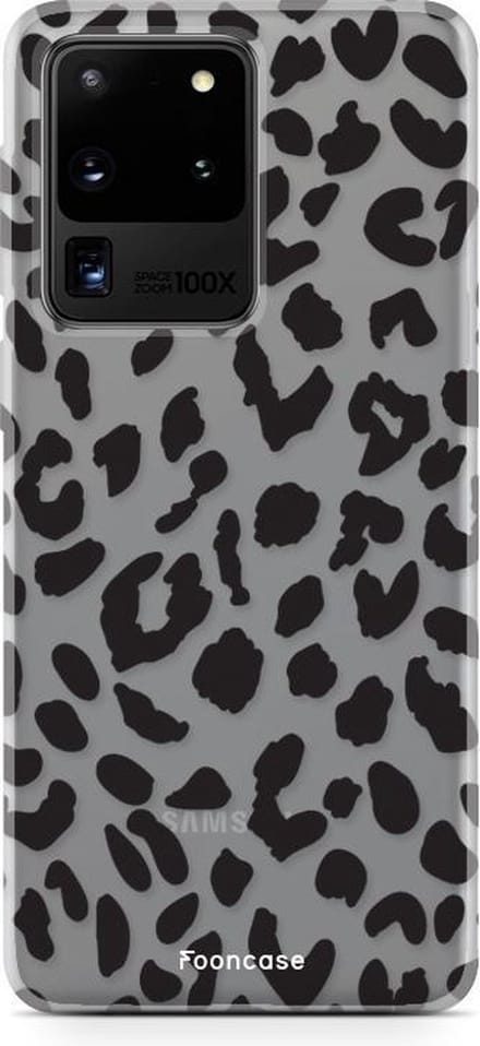 Fooncase Hoesje Geschikt voor Samsung Galaxy S20 Ultra - Shockproof Case - Back Cover / Soft Case - Luipaard / Leopard print