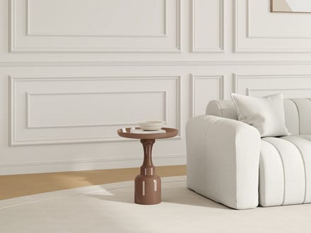 Vente-unique Sidetable van metaal - Glanzend taupe - KYRESA