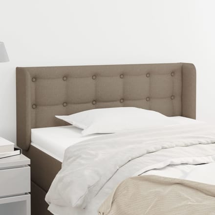 vidaXL - Hoofdbord - met - randen - 103x16x78/88 - cm - stof - taupe