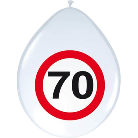 70 Jaar Verkeersbord Ballonnen - 8 stuks