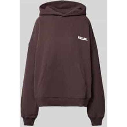 oversized hoodie met labelprints en kangoeroezak