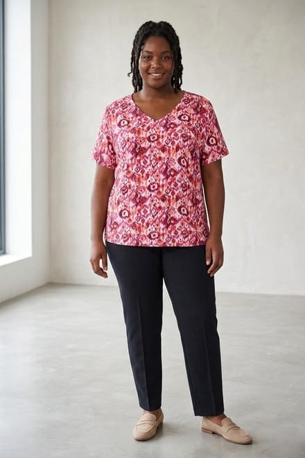 ONLY CARMAKOMA - CARHAVANA SS V-NECK TOP AOP - Meisjes - Blouses