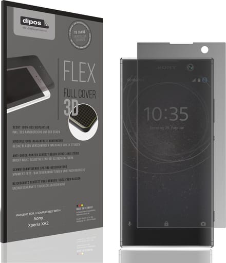 dipos FLEX – Matte Privacy Screenprotector geschikt voor Sony Xperia XA2 | Volledige Schermbescherming | Case-Friendly