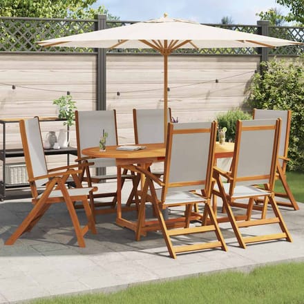 vidaXL - Klapstoelen - 6 - stuks - van - massief - acaciahout - en - textilene