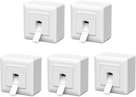 Netwerkdoos Cat7 - LAN-stopcontact Netwerkdoos - Internet Aansluiten - Volledig Afgeschermd - 1 Poort - Wit