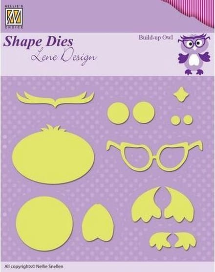 SDL024 Snijmal Nellie Snellen - Shape dies Build-up Owl - uil