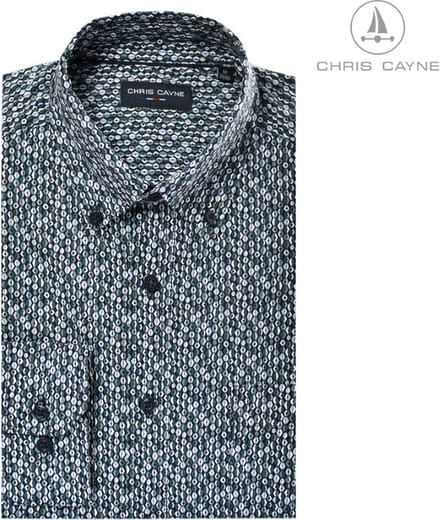 Blouse 1008 groen print LM Chris Cayne - maat M