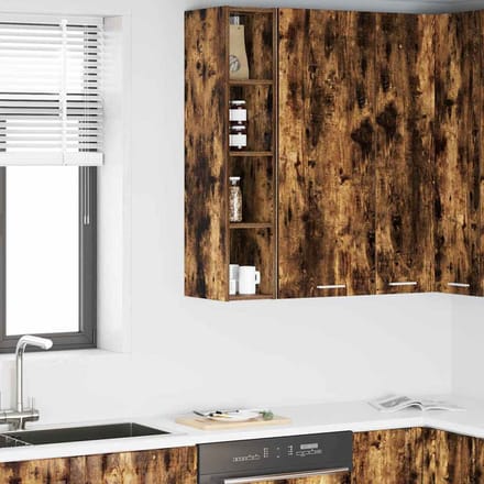 vidaXL - Hangkast - Rook - Eiken - 20 - x - 29,5 - x - 100 - cm - Bewerkt - hout