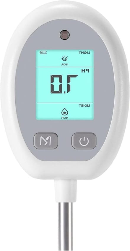 Bodemmeter - Grondtester - Planten Groei - 6-in-1 Functies - 32 cm - Grijs