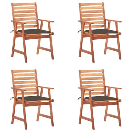vidaXL - Tuinstoelen - 4 - st - met - kussens - massief - acaciahout