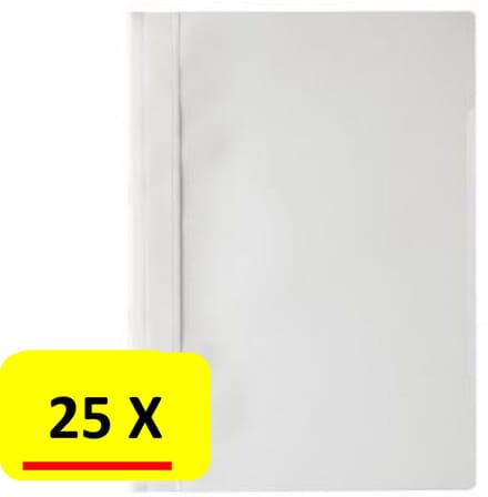 25 x Snelhechtmap ProOffice - Bestekmapjes - A4 - PP - wit