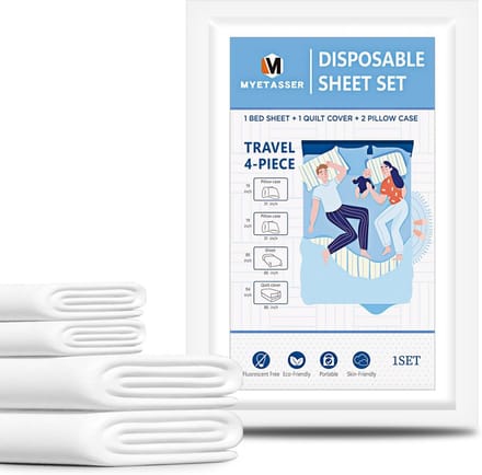 Waterdichte Wegwerp Beddengoed Set (4 Delig) voor Reizen en Camping