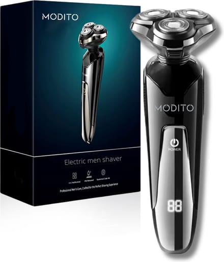 Modito Elektrische Scheerapparaat Mannen - Baardtrimmer - Shaver - Electric Shaver - LED display - Waterproof - Zwart