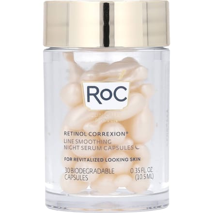 RoC, capsules de sérum de nuit lissant anti-rides Retinol Correxion, 30 capsules biodégradables white
