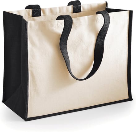 Westford Mill Printers Jute Classic Shopper WM422 - Black - 42 x 33 x 19 cm