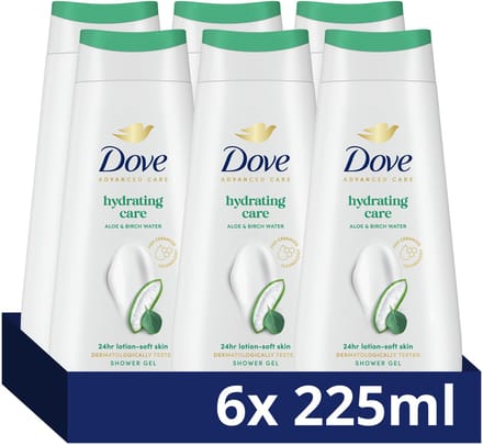 Dove - Douchegel - Advanced Care - Hydrating Care - 6 x 225 ml - Voordeelverpakking