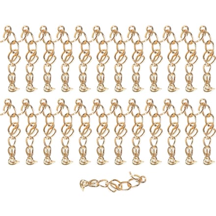 25 Pièces Chaîne d'Extension Bijoux 5cm Extenseur de Queue pour Collier Bracelet Boucle d'Oreille DIY beige