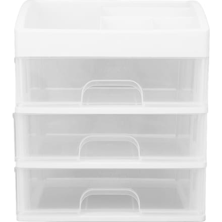 3 Lagen Lade Make-up Organizer 3 Lagen Lade Type Stofdicht Make-up Opberglades Transparant white