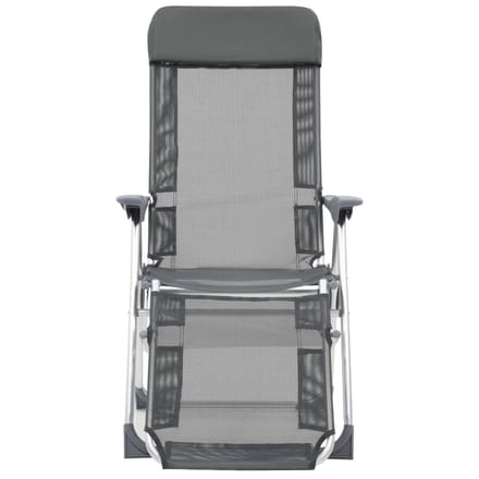 vidaXL - Campingstoelen - met - voetensteun - 2 - st - inklapbaar - textileen - grijs