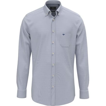 Fynch-Hatton Overhemd Washed Solid Color Oxford Button-Down Harbor Blue / male