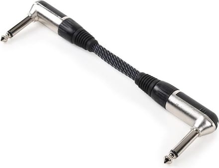 2x FrontStage Patchkabel 6,35mm-Jackplug 15 cm Textielomhulling hoekig