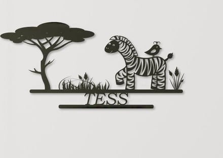 Wanddecoratie kinderen | Zebra - L (23x60cm)