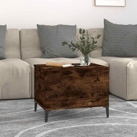 vidaXL - Salontafel - 60x44,5x45 - cm - bewerkt - hout - gerookt - eikenkleurig