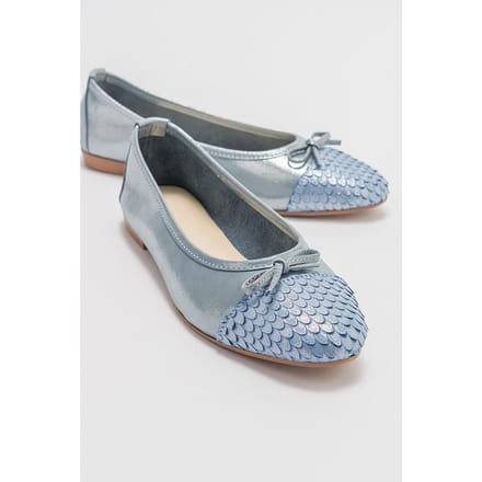 Copos Leren Strik Neus Ballerina