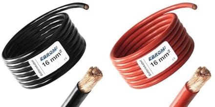 Batterijkabel 2 meter - Rood en Zwart - Flexibele Pluskabel en Aardkabel - 16mm² Koper - Hoogste Kwaliteit