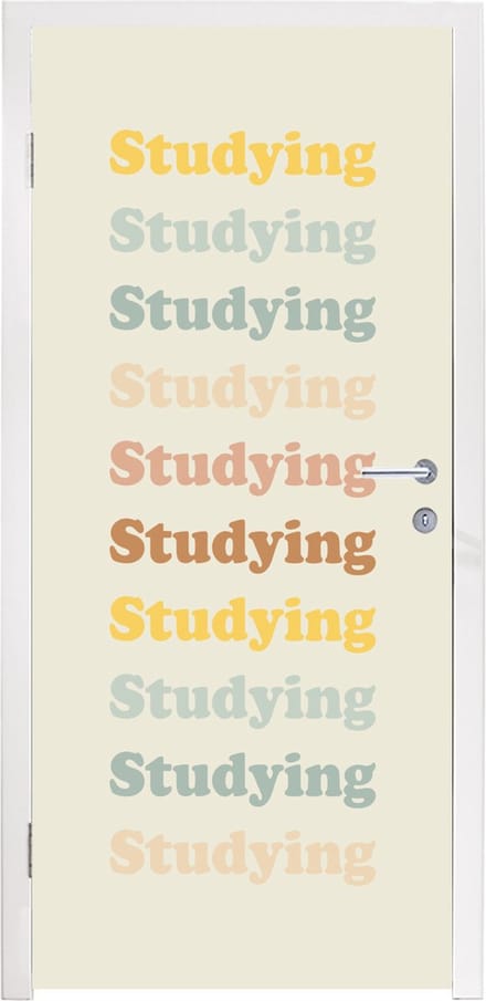 Deursticker Motivatie - Quotes - Studenten - School - 90x235 cm - Deurposter