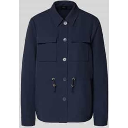 regular fit lange blazer met borstpattentaschen