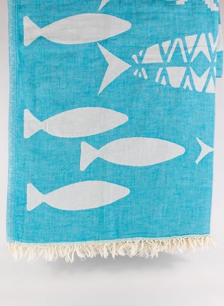 Hierapolis – Turkse hamamdoek – 100x180 cm – katoen – licht & sneldrogend – turkoois