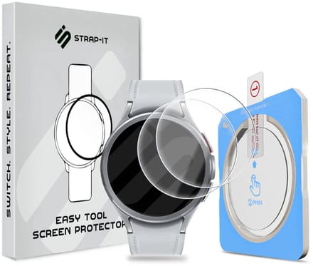 Strap-it 2-pack Screenprotector met One-Click Tool screen protector display bescherming geschikt voor Samsung Galaxy Watch 6 Classic 47mm