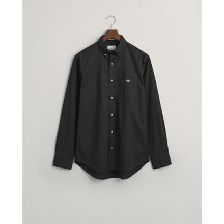 Gant Overhemd Uni Poplin Button Down Zwart / male